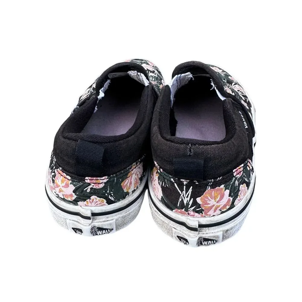 Vans Classic Off The Wall Slip‎ On Shoes Palm Floral Black Missys/Juniors 4.5